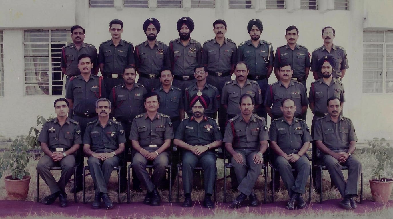 With fellow officers