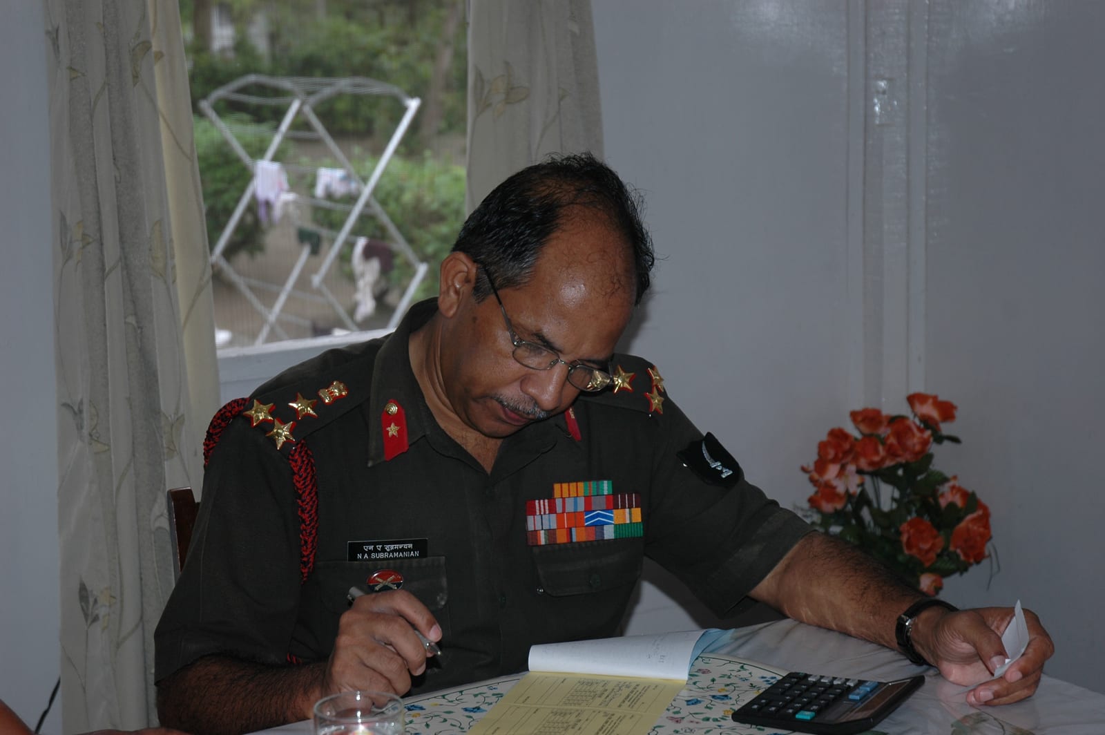 At work at my desk at Headquarters, Mountain Artillery Brigade